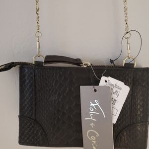 Foley & Corinna Black Snake Purse